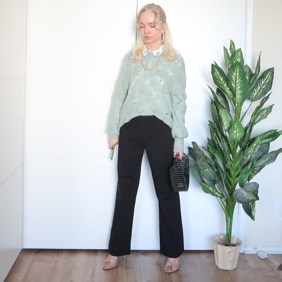 BCBGMaxAzria Black Career Straight Leg High Waist Pants Size 6 Small - Picture 1 of 7